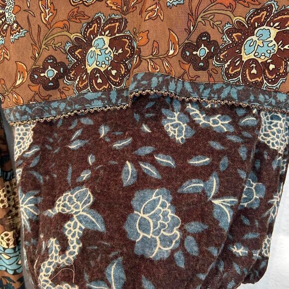 Vintage Mixed Media Boho Gypsy Steampunk Floral Cut & Sew Blouse – Medium 🌙🪶 - Picture 5 of 6